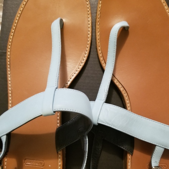 Powder Blue Coach sandals. - Picture 7 of 13